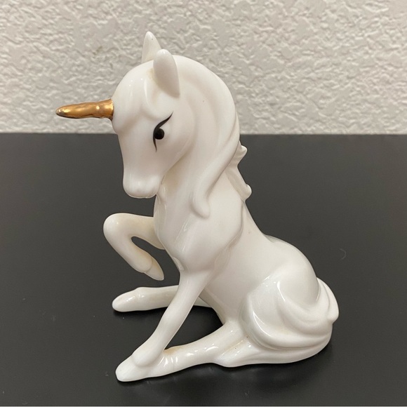 Vintage ENESCO Fine Bone China Porcelain 4.5” White Unicorn Figurine - Picture 7 of 14